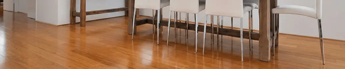 Professionally installed and refinished bamboo flooring in a residential home, showcasing smooth finish and natural wood tones in Duluth, MN