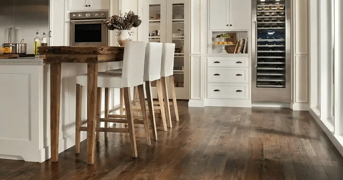 Professionally installed and refinished hardwood flooring in a residential home, showcasing smooth finish and natural wood tones in Duluth, MN